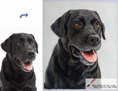 Custom Pet Portrait-A black dog
