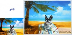 Custom Pet Portrait-Dog on the beach
