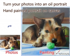 Custom Pet Portrait-A dog playing a green ball