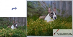 Custom Pet Portrait-A dog in the bush