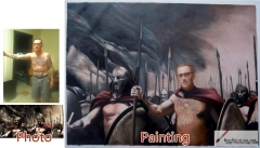 Custom oil portrait-Men in the war
