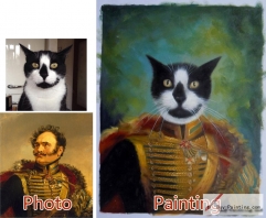 Custom oil portrait-Cat