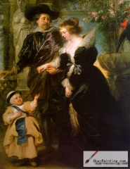 Rubens with Hélène Fourment and their son Peter Paul, 1639