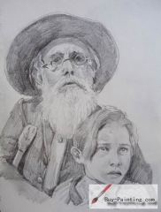 Custom Drawing-Grandpa and grandson