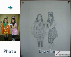 Custom Drawing-Two girls