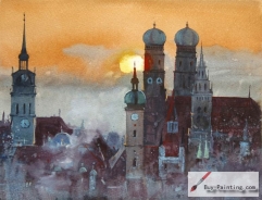 Watercolor painting-Impression of the castle