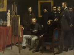 Henri Fantin-Latour - A Studio at Les Batignolles, Un atelier aux Batignolles, parody, Worshipping Manet, 1870