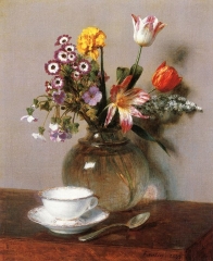 Still Life with Flowers and Fruit, 1865