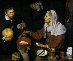 Vieja friendo huevos (1618, English Old Woman Frying Eggs).