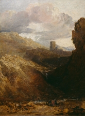 A study in oil of Dolbadarn Castle in Wales, 1799-1800