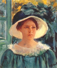 Young Woman in Green, Outdoors in the Sun (1914)