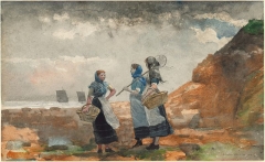 Three Fisher Girls, Tynemouth, watercolor on paper 1881