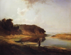 Landscape with River and Angler (1859)