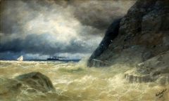 Seascape with a steamer (1886)